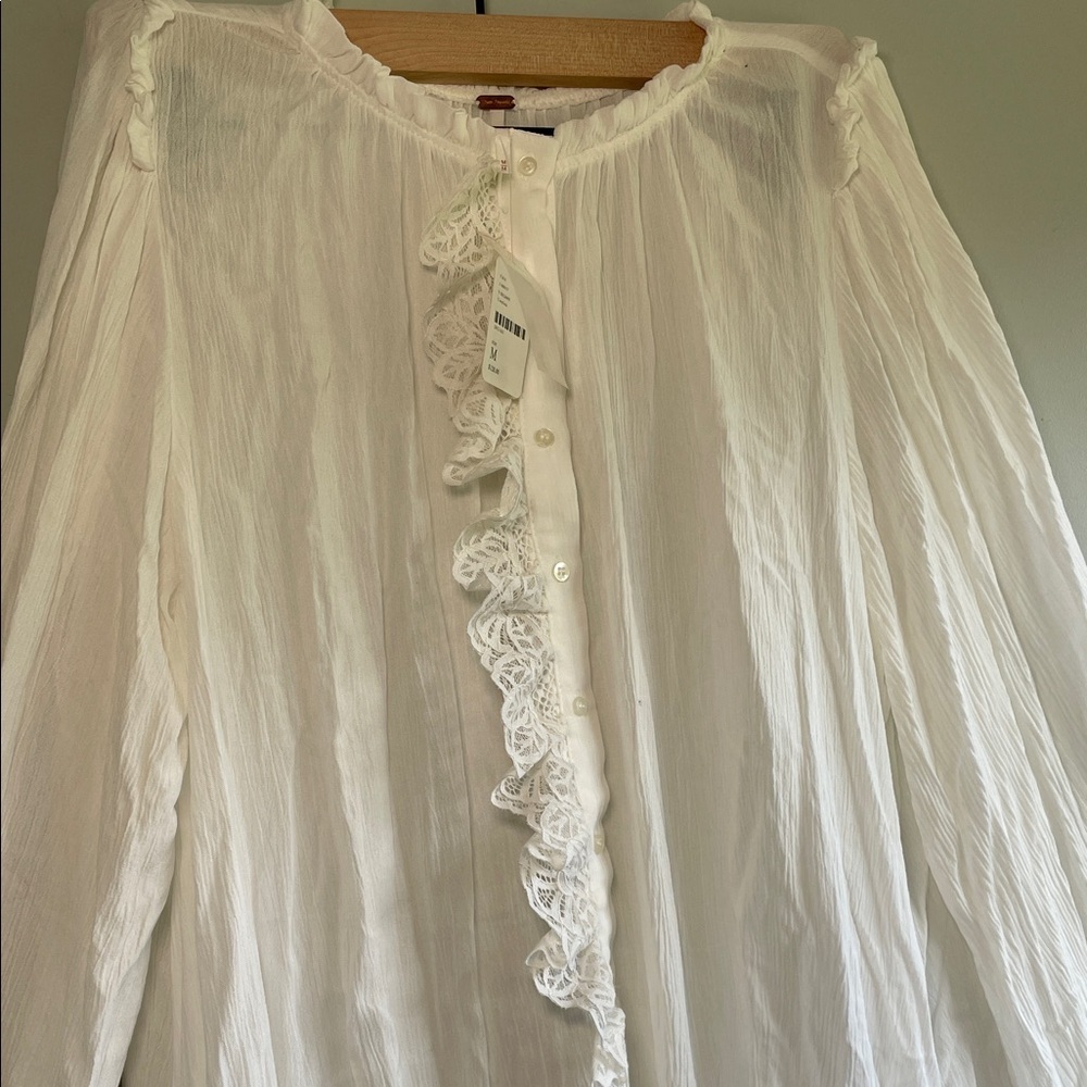 Free People Jeanette ruffled tunic in color “ivory” size M - Picture 8 of 16